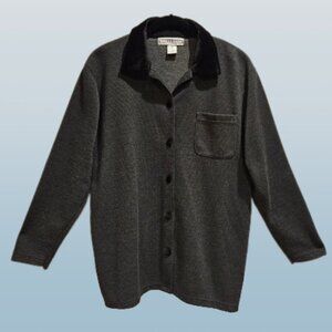 Dress Barn Sweater-like shirt w/velvet collar (Medium)